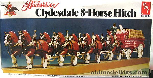 AMT 1/20 Budweiser Clydesdale 8-Horse Hitch and Wagon, 6716 plastic model kit